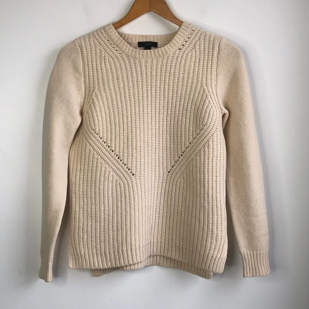 J Crew Wool Cream Sweater